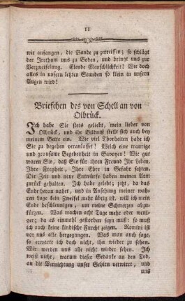 Briefchen des von Schell an von Olbrück.