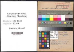 Entnazifizierung Rudolf Boehme , geb. 20.02.1899 (Postbeamter)