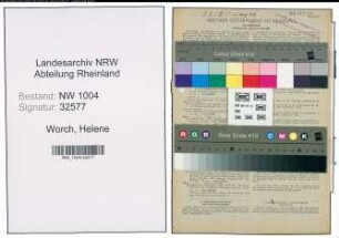 Entnazifizierung Helene Worch , geb. 10.11.1904 ()