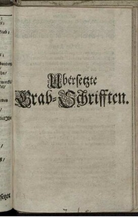 Ubersetzte Grab-Schrifften