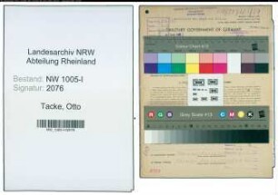 Entnazifizierung Otto Tacke , geb. 02.12.1894 (Maschinenmeister)