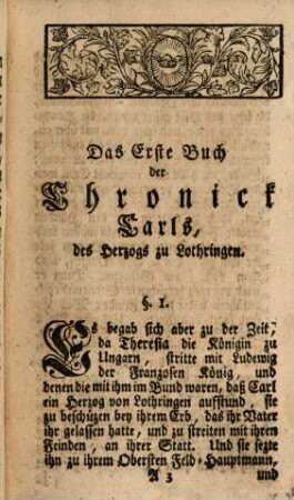 Die Bücher der Chronicka Carls des Herzogs zu Lothringen, des Obersten Feld-Hauptmanns der Königin in Ungarn