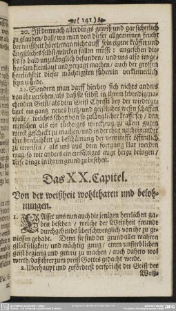 Das XX. Capitel. Von der weißheit wohlthaten und belohnungen