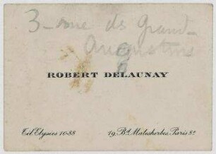 Visitenkarte von Robert Delaunay. Paris