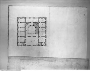 Album des Orazio Grassi, Erdgeschossgrundriss des Projekts einer Villa