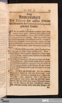 Kurtze Anmerckungen [...].