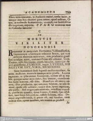 C De Mortuis Uiriliter Honorandis