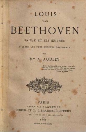 Louis van Beethoven : par A. Audley