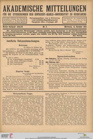 Nr. 2 (15. Oktober 1919)