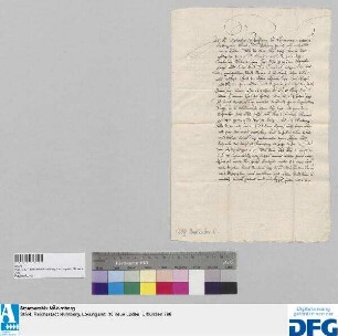 Felicitas Vieheusserin zu Leutterbach, geb. Rehlingerin, Witwe, stellt der Stadt Nürnberg Quittung aus über 550 fl. Stadtsteuer.