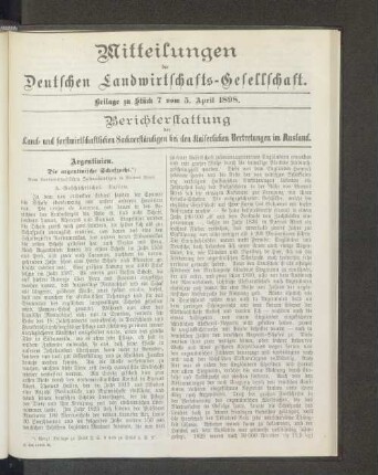 Beilage zu Stück 7 vom 5. April 1898.