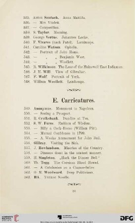 E. Carricatures (Nr. 549-563)