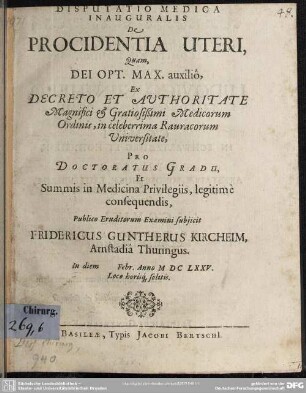 De procidentia uteri : disputatio