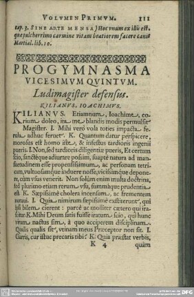 Progymnasma Vicesimum Quintum. Ludimagister defensus