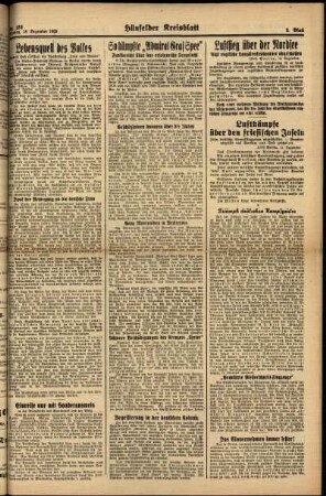 Zweite Ausgabe vom Montag, den 18. Dezember 1939.