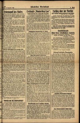 Zweite Ausgabe vom Montag, den 18. Dezember 1939.