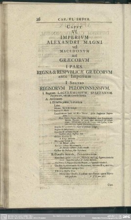 Caput VI. Imperium Alexandri Magni vel Macedonum aut Graecorum