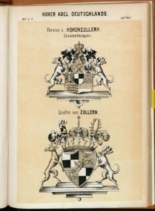 Taf. 210. Fürsten v. Hohenzollern. Gesamtwappen. - Grafen von Zollern.