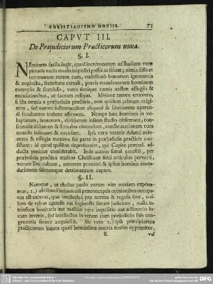 Caput III. De Praeiudiciorum Practicorum noxa