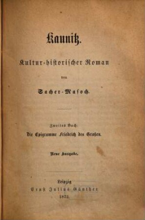 Kaunitz : kultur-historischer Roman, 2. Die Epigramme Friedrich des Großen