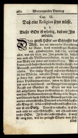 Cap. II. Daß eine Religion seyn müsse