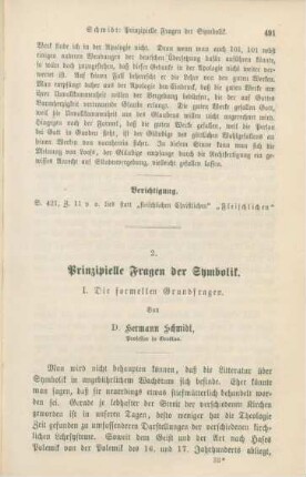 491-532 Prinzipielle Fragen der Symbolik : I. die formellen Grundfragen