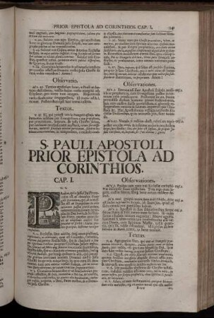 S. Pauli Apostoli Prior Epistola Ad Corinthios. - II. Epistolæ Ad Corinthios