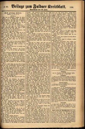 Zweite Ausgabe vom Samstag, den 13. Juni 1896.