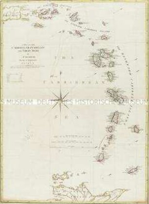 A map of the Caribbee Granadilles and Virgin Isles
