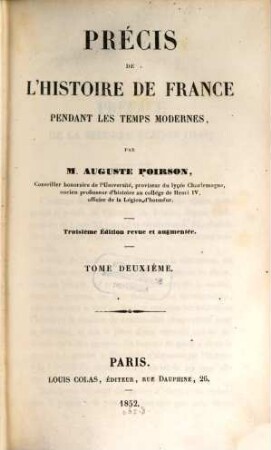 Précis de l'histoire de France, II