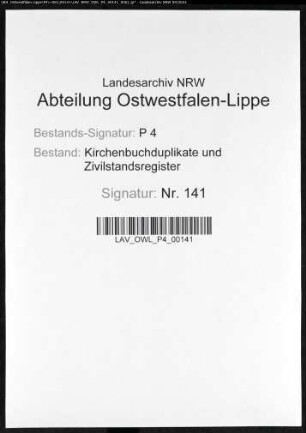 Zivilstandsregister von Hörde (H 1812). (Gemeinde: Hörde, Stadt Dortmund)