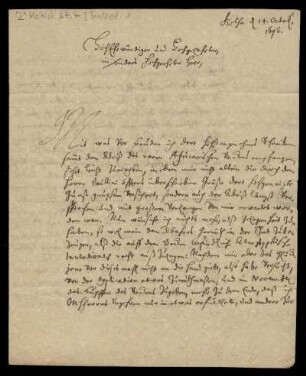 Brief von Wilhelm Ernst Tentzel an Friedrich Lucae