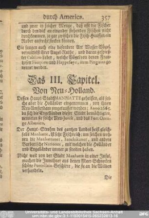 Das III. Capitel. Von Neu-Holland.