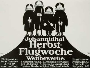 Plakat "Johannisthal - Herbst-Flugwoche". Ausstellung "Frühe deutsche Plakate", 1981 : Klinger, Julius: Plakat "Johannisthal - Herbst-Flugwoche". 1910. Farblitho; 71,5 x 95 cm. Ausstellung "Frühe deutsche Plakate", 1981. Altenburg: Lindenau-Museum