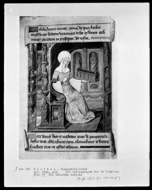 Die Weissagungen der elf(?) Sibyllen in ihren Beziehungen zur Bibel — Die samische Sibylle, Folio 5verso