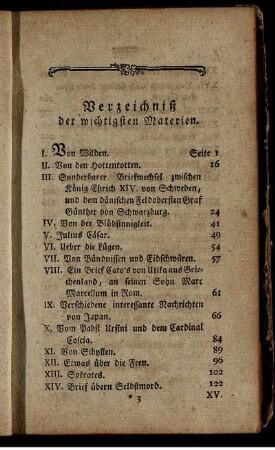 Verzeichniß der wichtigsten Materien.