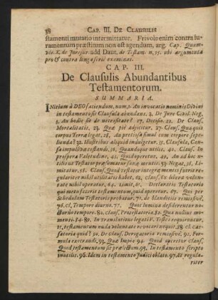 Cap. III. De Clausulis Abundantibus Testamentorom