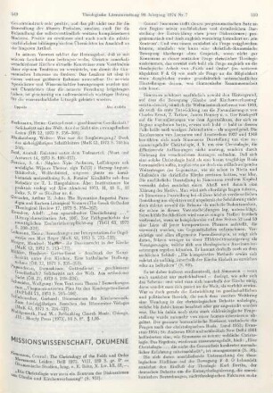 549-551 [Rezension] Simonson, Conrad, The christology of the faith and order movement