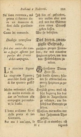 Dialogo ventesimo terzo / Das drey u. zwanzigste Gespräch