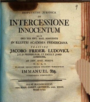 Disp. iur. De intercessione innocentum