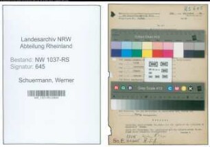 Entnazifizierung Werner Schuermann , geb. 27.11.1887 (Geschaeftsfuehrer)