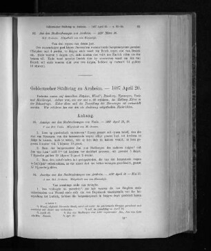 Geldernscher Städtetag zu Arnheim. - 1487 April 20.
