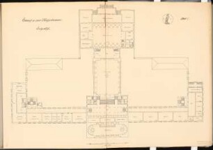 Kriegsakademie Schinkelwettbewerb 1911: Grundriss EG 1:150