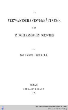 Die Verwantschaftsverhältnisse der indogermanischen Sprachen