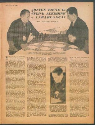 ¿Quién tiene la culpa: Alekhine o Capablanca?