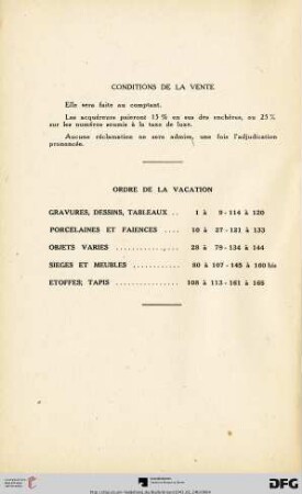 Ordre de la vacation