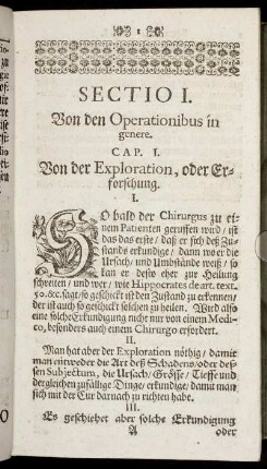 Sectio I. Von den Operationibus in genere.
