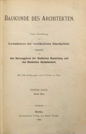 Handbuch der Baukunde. 1,1