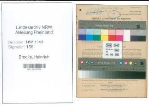 Entnazifizierung Heinrich Brocks , geb. 11.03.1895 (Vermessungsbeamter)