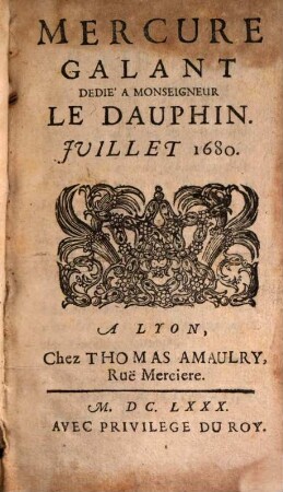 Le mercure galant. 1680, 7